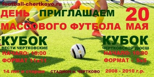 Федерация футбола Чертковского района  отпразднует День массового футбола двумя турнирами!